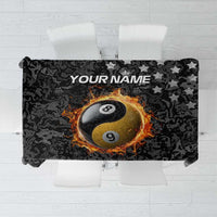 Personalized Yin Yang Billiards Tablecloth 8 Ball and 9 Ball in Fiery Black Camo Pattern - Wonder Print Shop