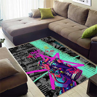 Punk Cheetah Graffiti Area Rug with Punk Not Dead Street Art and Neon Jungle Design - Wonder Print Shop