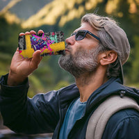 Punk Cheetah Graffiti 4 in 1 Can Cooler Tumbler with Punk Not Dead Street Art and Neon Jungle Design - Wonder Print Shop