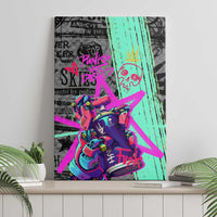 Punk Cheetah Graffiti Canvas Wall Art with Punk Not Dead Street Art and Neon Jungle Design - Wonder Print Shop