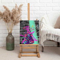 Punk Cheetah Graffiti Canvas Wall Art with Punk Not Dead Street Art and Neon Jungle Design - Wonder Print Shop