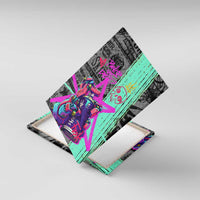 Punk Cheetah Graffiti Canvas Wall Art with Punk Not Dead Street Art and Neon Jungle Design - Wonder Print Shop