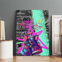 Punk Cheetah Graffiti Canvas Wall Art with Punk Not Dead Street Art and Neon Jungle Design - Wonder Print Shop