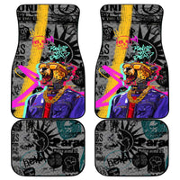 Punk Cheetah Graffiti Car Mats with Punk Not Dead Street Art and Neon Jungle Design - Wonder Print Shop