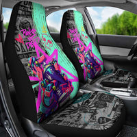 Punk Cheetah Graffiti Car Seat Cover with Punk Not Dead Street Art and Neon Jungle Design - Wonder Print Shop