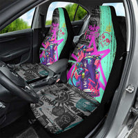 Punk Cheetah Graffiti Car Seat Cover with Punk Not Dead Street Art and Neon Jungle Design - Wonder Print Shop