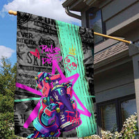 Punk Cheetah Graffiti Garden Flag with Punk Not Dead Street Art and Neon Jungle Design - Wonder Print Shop