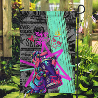 Punk Cheetah Graffiti Garden Flag with Punk Not Dead Street Art and Neon Jungle Design - Wonder Print Shop