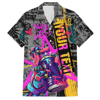 Punk Cheetah Graffiti Hawaiian Shirt with Punk Not Dead Street Art and Neon Jungle Design - Wonder Print Shop
