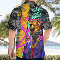 Punk Cheetah Graffiti Hawaiian Shirt with Punk Not Dead Street Art and Neon Jungle Design - Wonder Print Shop