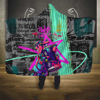 Punk Cheetah Graffiti Hooded Blanket with Punk Not Dead Street Art and Neon Jungle Design - Wonder Print Shop