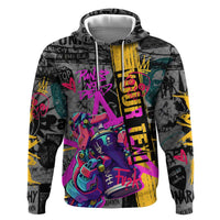 Punk Cheetah Graffiti Hoodie with Punk Not Dead Street Art and Neon Jungle Design - Wonder Print Shop