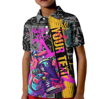 Punk Cheetah Graffiti Kid Polo Shirt with Punk Not Dead Street Art and Neon Jungle Design - Wonder Print Shop