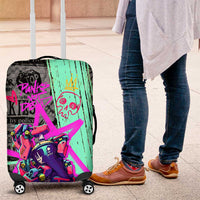 Punk Cheetah Graffiti Luggage Cover with Punk Not Dead Street Art and Neon Jungle Design - Wonder Print Shop