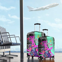 Punk Cheetah Graffiti Luggage Cover with Punk Not Dead Street Art and Neon Jungle Design - Wonder Print Shop