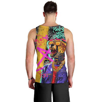 Punk Cheetah Graffiti Men Tank Top with Punk Not Dead Street Art and Neon Jungle Design - Wonder Print Shop