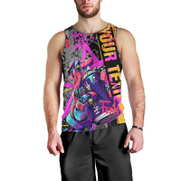 Punk Cheetah Graffiti Men Tank Top with Punk Not Dead Street Art and Neon Jungle Design - Wonder Print Shop