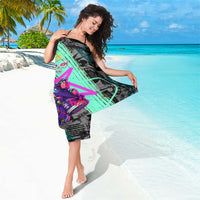 Punk Cheetah Graffiti Sarong with Punk Not Dead Street Art and Neon Jungle Design - Wonder Print Shop