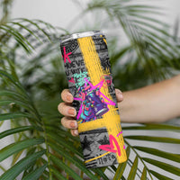 Punk Cheetah Graffiti Skinny Tumbler with Punk Not Dead Street Art and Neon Jungle Design - Wonder Print Shop