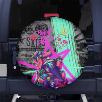 Punk Cheetah Graffiti Spare Tire Cover with Punk Not Dead Street Art and Neon Jungle Design - Wonder Print Shop