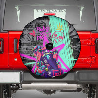 Punk Cheetah Graffiti Spare Tire Cover with Punk Not Dead Street Art and Neon Jungle Design - Wonder Print Shop