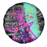 Punk Cheetah Graffiti Spare Tire Cover with Punk Not Dead Street Art and Neon Jungle Design - Wonder Print Shop