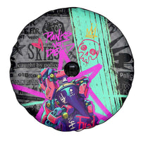 Punk Cheetah Graffiti Spare Tire Cover with Punk Not Dead Street Art and Neon Jungle Design - Wonder Print Shop