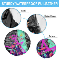 Punk Cheetah Graffiti Spare Tire Cover with Punk Not Dead Street Art and Neon Jungle Design - Wonder Print Shop