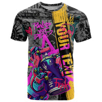 Punk Cheetah Graffiti T Shirt with Punk Not Dead Street Art and Neon Jungle Design - Wonder Print Shop