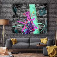 Punk Cheetah Graffiti Tapestry with Punk Not Dead Street Art and Neon Jungle Design - Wonder Print Shop