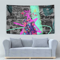 Punk Cheetah Graffiti Tapestry with Punk Not Dead Street Art and Neon Jungle Design - Wonder Print Shop