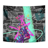 Punk Cheetah Graffiti Tapestry with Punk Not Dead Street Art and Neon Jungle Design - Wonder Print Shop