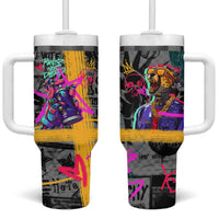 Punk Cheetah Graffiti Tumbler With Handle with Punk Not Dead Street Art and Neon Jungle Design - Wonder Print Shop