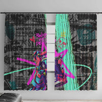 Punk Cheetah Graffiti Window Curtain with Punk Not Dead Street Art and Neon Jungle Design - Wonder Print Shop