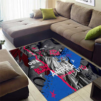 4th of July Graffiti Area Rug with Statue of Liberty and American Independence Street Art Design - Wonder Print Shop