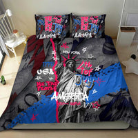 4th of July Graffiti Bedding Set with Statue of Liberty and American Independence Street Art Design - Wonder Print Shop