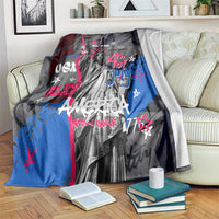 4th of July Graffiti Blanket with Statue of Liberty and American Independence Street Art Design - Wonder Print Shop