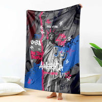 4th of July Graffiti Blanket with Statue of Liberty and American Independence Street Art Design - Wonder Print Shop