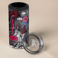 4th of July Graffiti 4 in 1 Can Cooler Tumbler with Statue of Liberty and American Independence Street Art Design - Wonder Print Shop