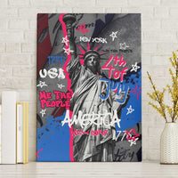 4th of July Graffiti Canvas Wall Art with Statue of Liberty and American Independence Street Art Design - Wonder Print Shop