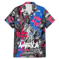 4th of July Graffiti Family Matching Mermaid Dress and Hawaiian Shirt with Statue of Liberty and American Independence Street Art Design - Wonder Print Shop
