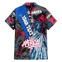 4th of July Graffiti Family Matching Summer Maxi Dress and Hawaiian Shirt with Statue of Liberty and American Independence Street Art Design - Wonder Print Shop