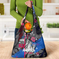 4th of July Graffiti Grocery Bag with Statue of Liberty and American Independence Street Art Design - Wonder Print Shop