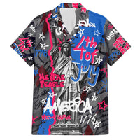 4th of July Graffiti Hawaiian Shirt with Statue of Liberty and American Independence Street Art Design - Wonder Print Shop