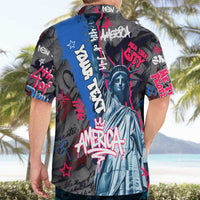 4th of July Graffiti Hawaiian Shirt with Statue of Liberty and American Independence Street Art Design - Wonder Print Shop
