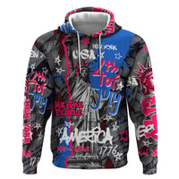 4th of July Graffiti Hoodie with Statue of Liberty and American Independence Street Art Design - Wonder Print Shop