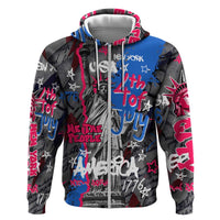 4th of July Graffiti Hoodie with Statue of Liberty and American Independence Street Art Design - Wonder Print Shop