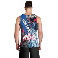 4th of July Graffiti Men Tank Top with Statue of Liberty and American Independence Street Art Design - Wonder Print Shop