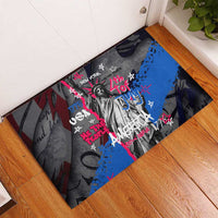 4th of July Graffiti Rubber Doormat with Statue of Liberty and American Independence Street Art Design - Wonder Print Shop