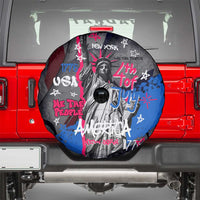 4th of July Graffiti Spare Tire Cover with Statue of Liberty and American Independence Street Art Design - Wonder Print Shop